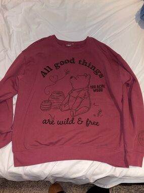 Winnie the Pooh 'All Good Things' Wine Red Crewneck Sweatshirt